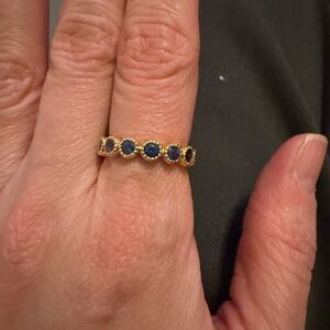 Penny Preville 18k yellow gold rainbow sapphire bezel ring Size 6.5
